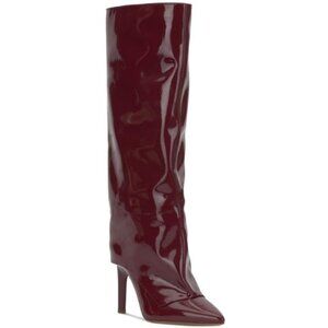 Jessica Simpson Womens Burgundy Patent Knee-High Boots Size 5